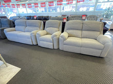 Load image into Gallery viewer, EX BIG RETAIL PARK 'Celebrity Cambridge' 2 seat Power Sofa + 2 seat Fixed Sofa + Chair