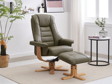 Load image into Gallery viewer, Stoke | Faux Leather | Swivel Recliner with Stool