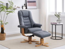 Load image into Gallery viewer, Stoke | Faux Leather | Swivel Recliner with Stool