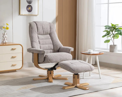 Stoke Swivel Recliner with Stool
