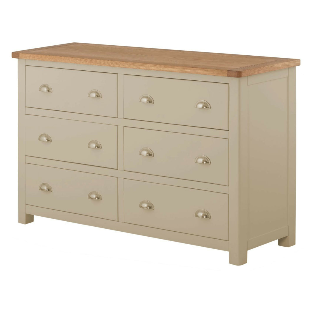 Binbrook 6 Drawer Wide Chest - Stone