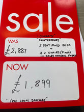 Load image into Gallery viewer, BIG BRAND SALE 'Celebrity Canterbury' 2 seat sofa + 2 x Chairs