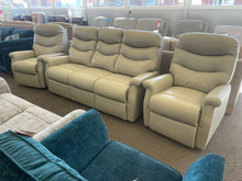 Load image into Gallery viewer, EX DISPLAY 'Celebrity Hollingwell’ LEATHER 3 Seat Sofa + 2 x Reclining Chairs