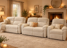 Load image into Gallery viewer, EX BIG RETAIL PARK 'Celebrity Cambridge' 2 seat Power Sofa + 2 seat Fixed Sofa + Chair
