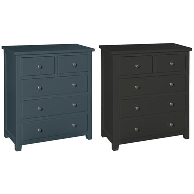 Hatton 2 over 3 Drawer Chest - Painted Blue or Charcoal