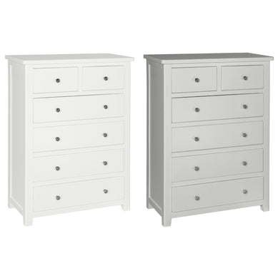 Hatton 2 over 4 Drawer Chest - Painted White or Grey