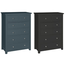 Load image into Gallery viewer, Hatton 2 over 4 Drawer Chest - Painted Blue or Charcoal