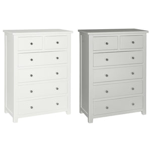 Hatton 2 over 4 Drawer Chest - Painted White or Grey