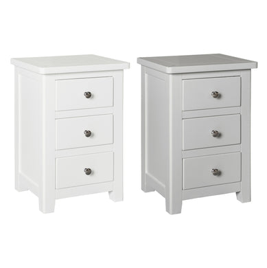 Hatton 3 Drawer Bedside - Painted White or Grey