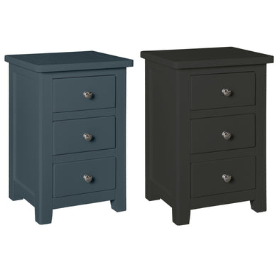 Hatton 3 Drawer Bedside - Painted Blue or Charcoal