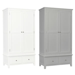 Hatton 2 Door 2 Drawer Wardrobe - Painted White or Grey