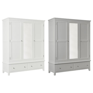 Hatton Triple Wardrobe - Painted White or Grey