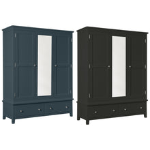 Load image into Gallery viewer, Hatton Triple Wardrobe - Painted Blue or Charcoal