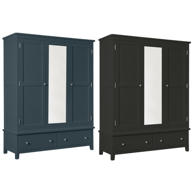 Hatton Triple Wardrobe - Painted Blue or Charcoal