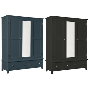 Hatton Triple Wardrobe - Painted Blue or Charcoal