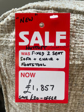 Load image into Gallery viewer, EX DISPLAY &#39;Huttoft&#39; 2 Seat Sofa + Chair + Footstool
