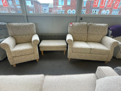 EX DISPLAY 'Huttoft' 2 Seat Sofa + Chair + Footstool