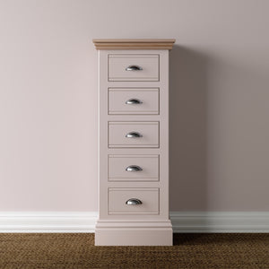 New England | 5 Drawer Narrow Chest - Choice of Colour