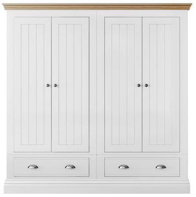 New England | 4 Door Wardrobe + Drawers  - Choice of Size