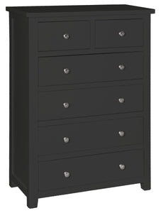 Hatton 2 over 4 Drawer Chest - Painted Blue or Charcoal