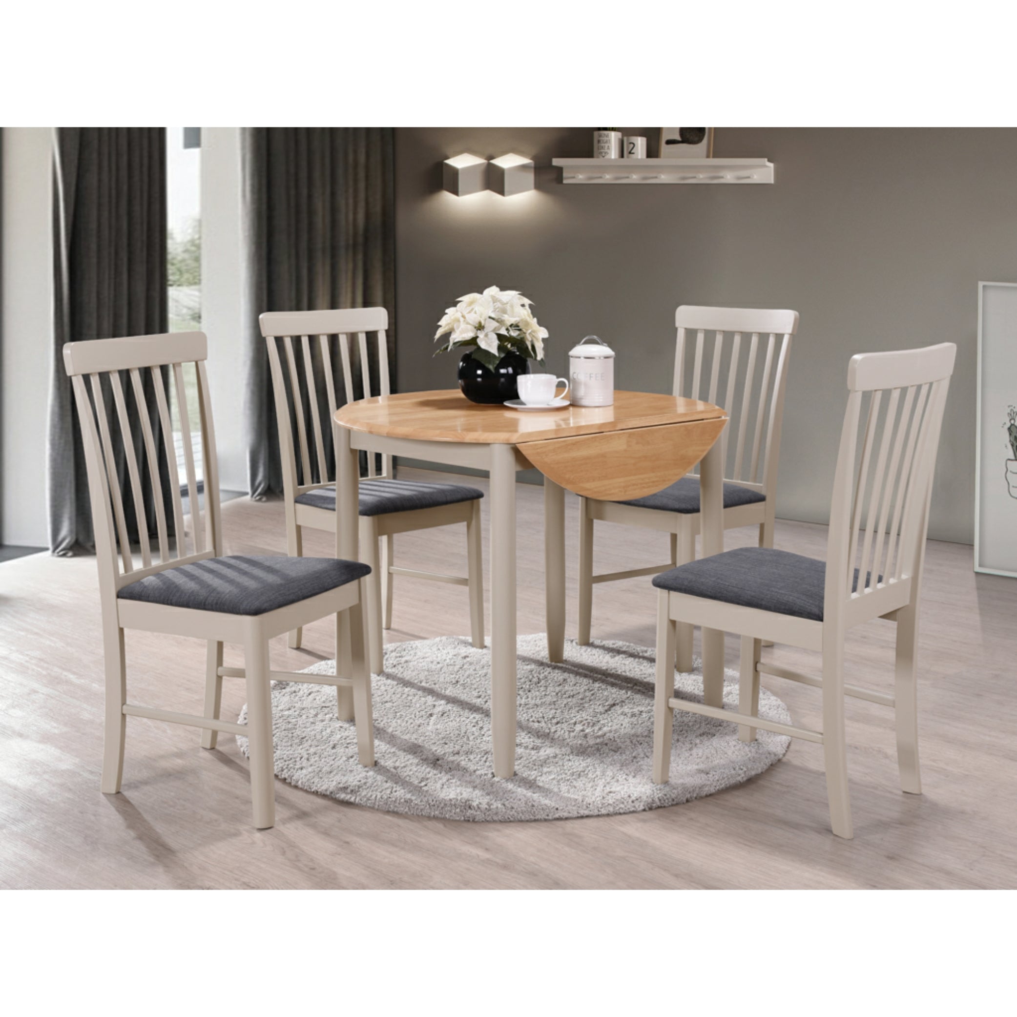 Oval drop leaf table sales and chairs