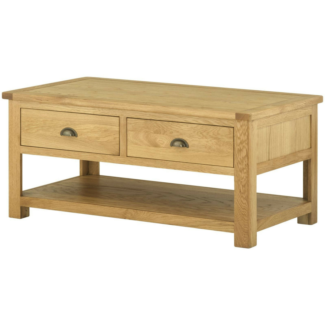 Binbrook Coffee Table with Drawers - Oak