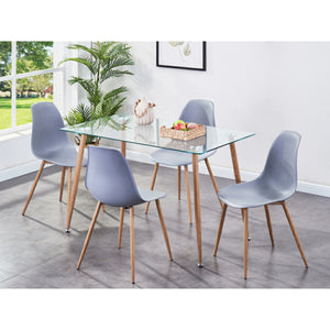 Glass Table & Chair Set (Includes 4x Chairs)