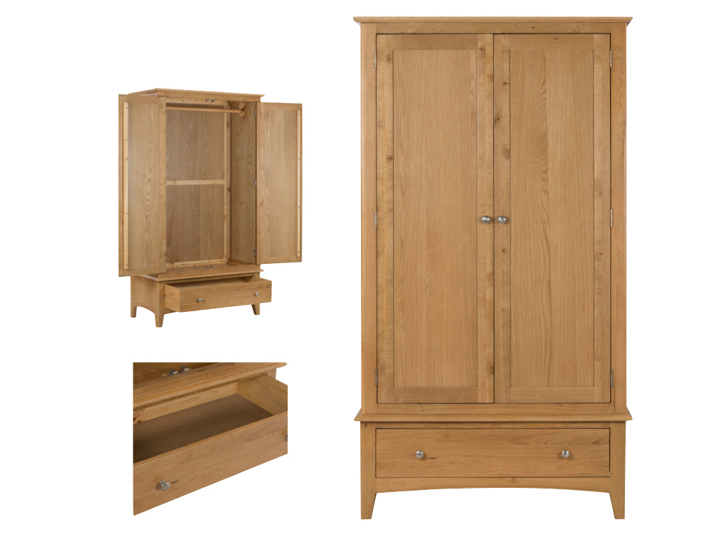 Kirkby 2 Door Wardrobe - Oak