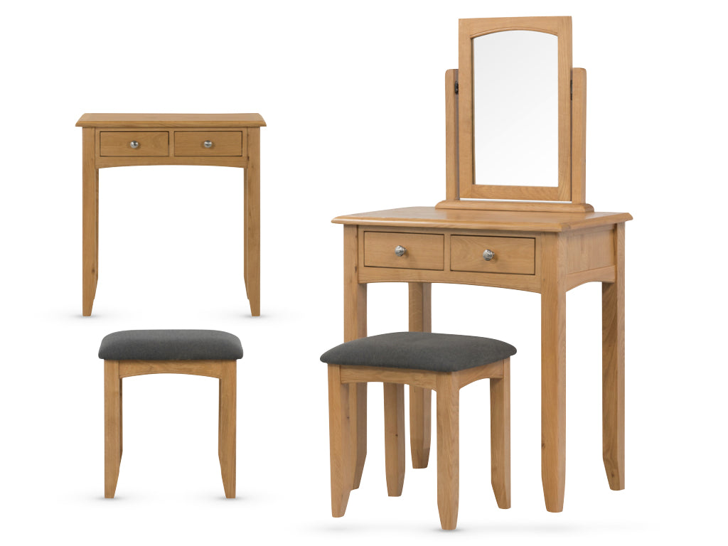 Kirkby Dressing Table & Stool - Oak