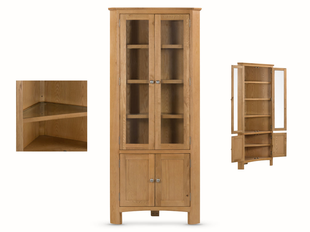 Kirkby Corner Display Unit - Oak