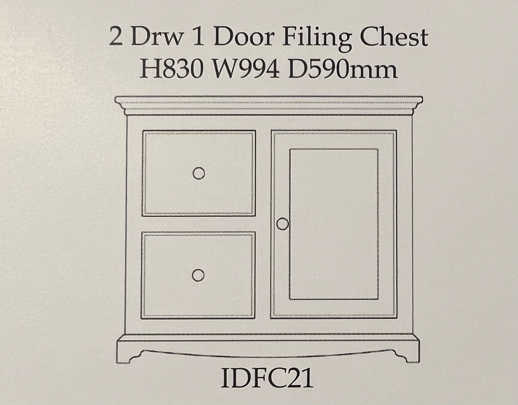 Inspiration 2 Drawer 1 Door Filing Chest | Options