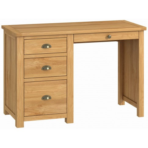 Binbrook Single Pedestal Office Desk - Oak