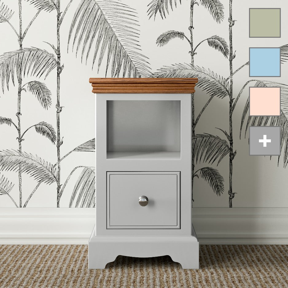 Inspiration Large 1 Drawer Open Bedside Chest - Choice of Colour
