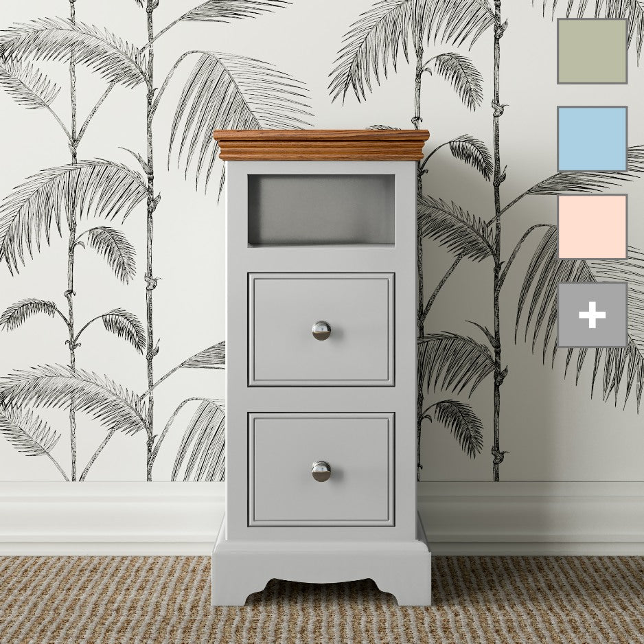 Inspiration Small 2 Drawer Open Bedside Chest - Choice of Colour